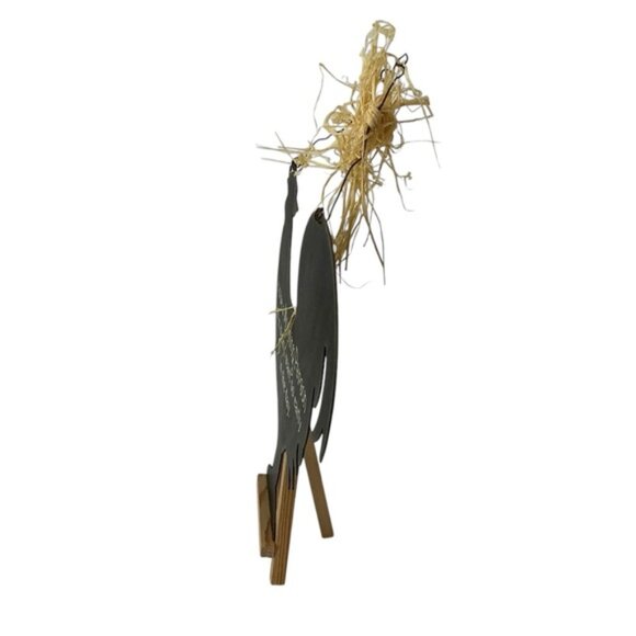 Metal Rooster Hanging Metal Wall Sign Morning Saying Primitive Farmhouse Black - Picture 8 of 14